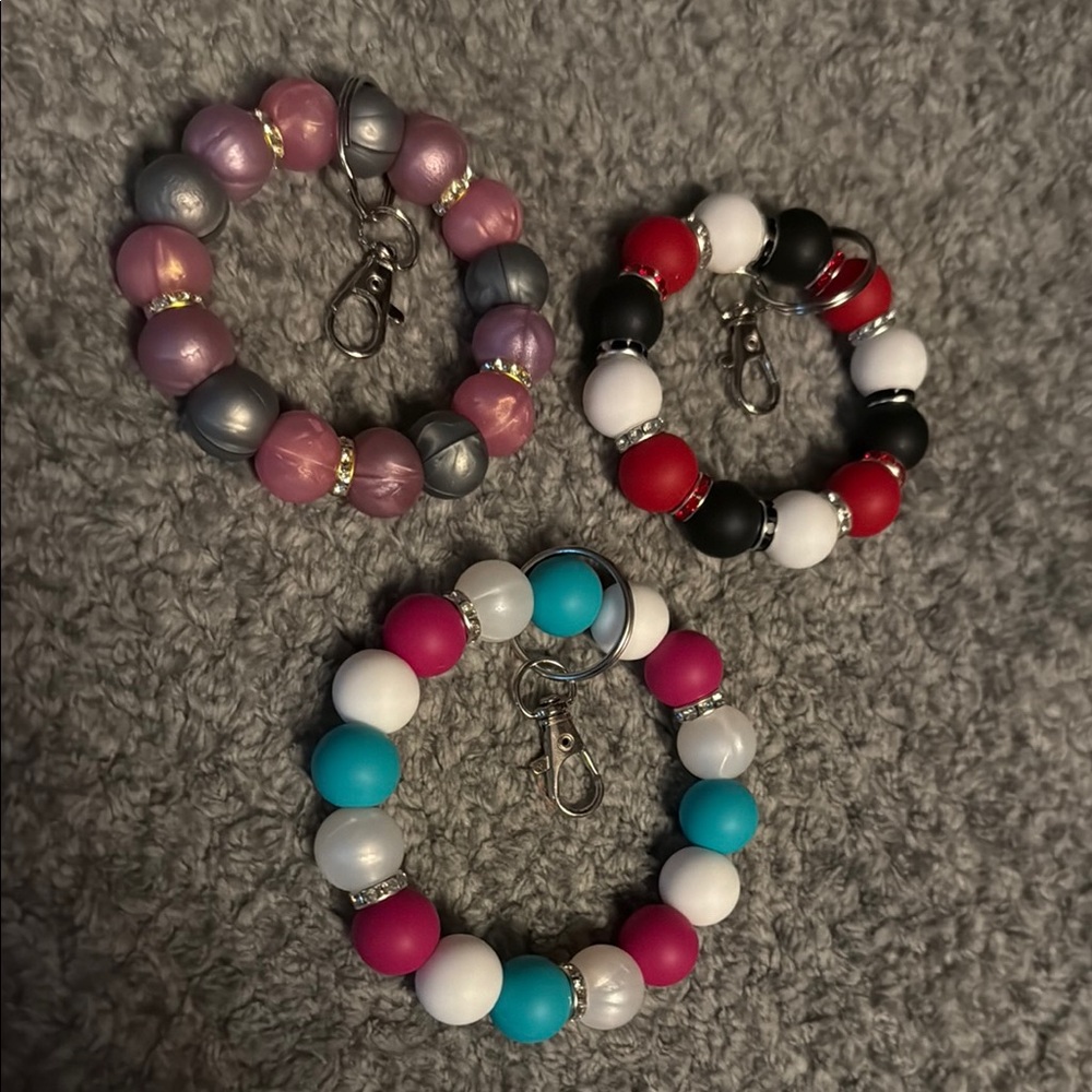 Colorful Beaded Kids Keychain Set